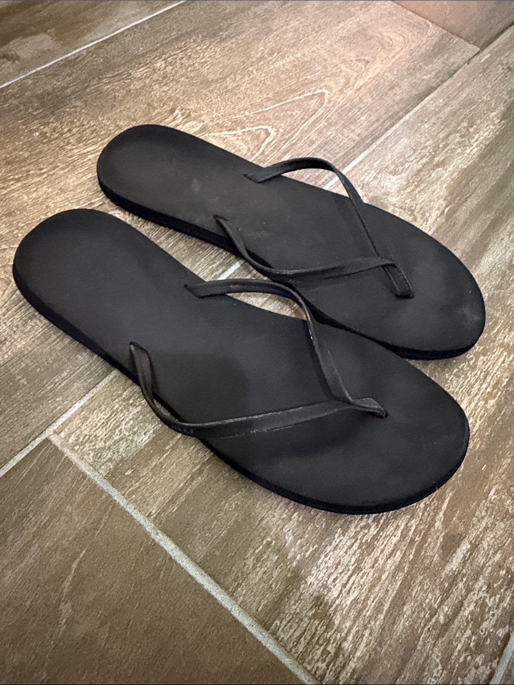 Reef Black Slim-Strap Flip Flops